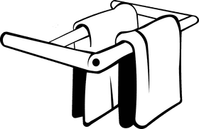 Towel Holder black and white clipart