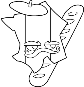 Map of France black and white clipart