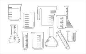 Chemistry Beaker black and white vector