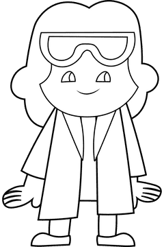Scientist Chemist, Chemistry black and white clipart