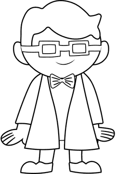 Scientist Chemist, Chemistry black and white clipart