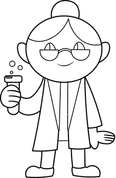Scientist Chemist, Chemistry black and white clipart