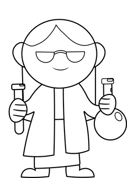 Scientist Chemist, Chemistry black and white clipart