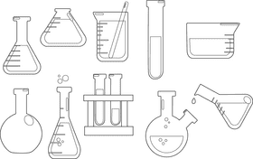 Chemistry Flask black and white vector