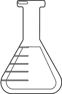 Chemistry Flask black and white clipart