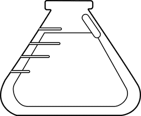 Chemistry Flask black and white clipart