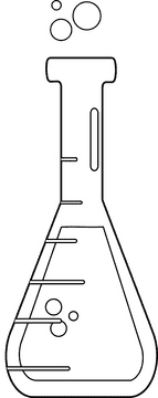Chemistry Flask black and white clipart