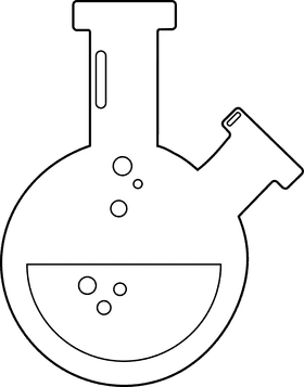 Chemistry Flask black and white clipart