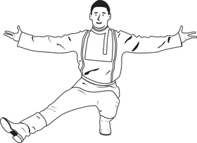 Russian dance drawing black and white clipart