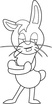 Cartoon Characters Disney Animals Bunny black and white clipart