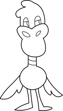 Cartoon Characters Disney Animals Daffy black and white clipart