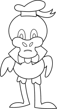 Cartoon Characters Disney Animals Donald black and white clipart
