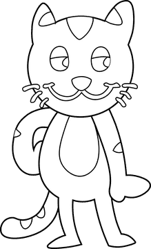 Cartoon Characters Disney Animals Garfield black and white clipart