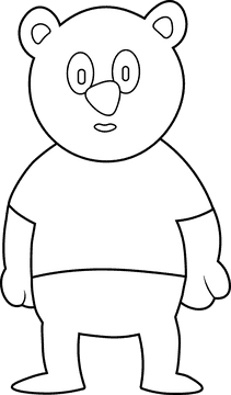 Cartoon Characters Disney Animals Winnie black and white clipart