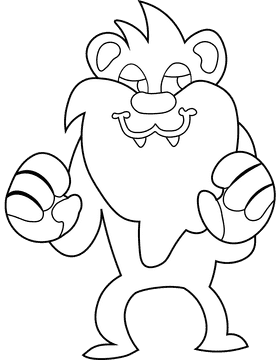 Cartoon Characters Disney Animals Wolf black and white clipart