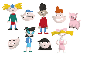 Cartoon Characters Hey Arnold vector