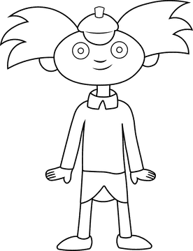 Cartoon Characters Hey Arnold Arnold black and white clipart