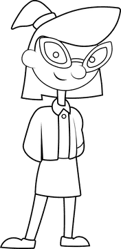 Cartoon Characters Hey Arnold phoebe black and white clipart