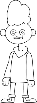 Cartoon Characters Hey Arnold Gerald black and white clipart