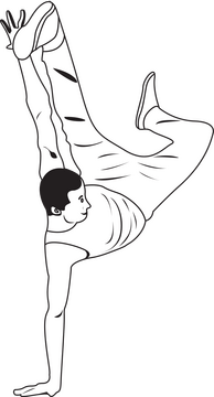 Hip hop dance drawing black and white clipart