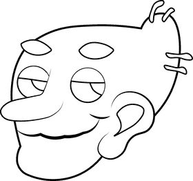 Cartoon Characters Hey Arnold Grandpa Phil black and white clipart