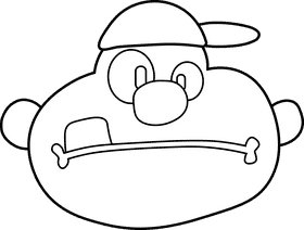 Cartoon Characters Hey Arnold Harold black and white clipart