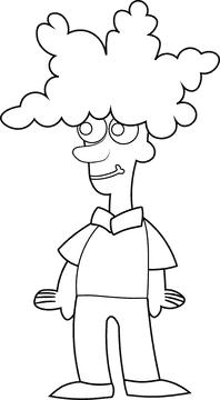 Cartoon Characters Simpsons Bob black and white clipart