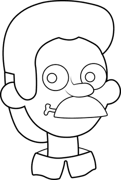 Cartoon Characters Simpsons Flanders black and white clipart