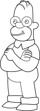 Cartoon Characters Simpsons homer black and white clipart