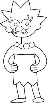 Cartoon Characters Simpsons Lisa black and white clipart