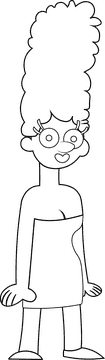 Cartoon Characters Simpsons Marge black and white clipart