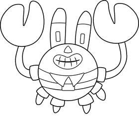 Cartoon Characters Spongebob Crab black and white clipart