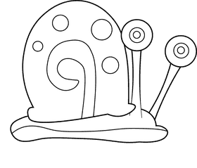 Cartoon Characters Spongebob Garry black and white clipart