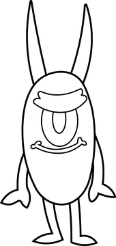 Cartoon Characters Spongebob Plankton black and white clipart
