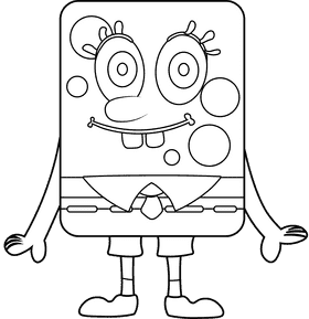Cartoon Characters Spongebob Spongebob black and white clipart