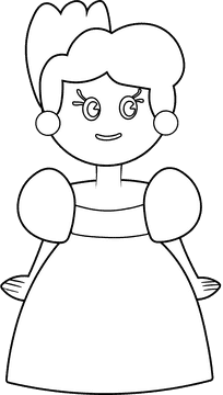 Cartoon Characters Disney Princess Cinderella black and white clipart