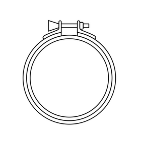 Embroidery hoop drawing black and white clipart