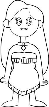 Cartoon Characters Disney Princess Pocahontas black and white clipart