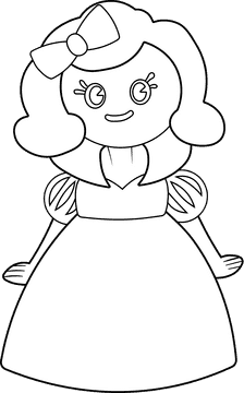 Cartoon Characters Disney Princess Snow White black and white clipart