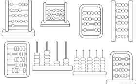 Abacus black and white vector