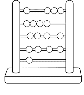Abacus black and white clipart