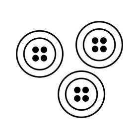 Sewing buttons drawing black and white clipart