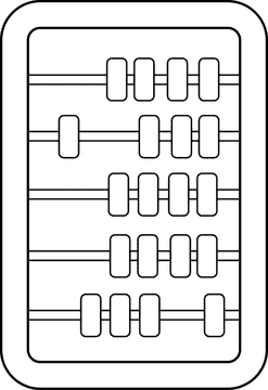 Abacus black and white clipart