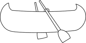 Canoe black and white clipart