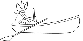 Canoe black and white clipart