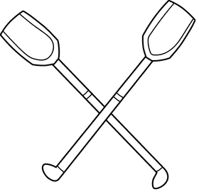 Canoe black and white clipart