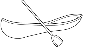Canoe black and white clipart