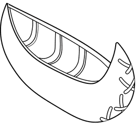 Canoe black and white clipart