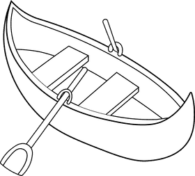 Canoe black and white clipart