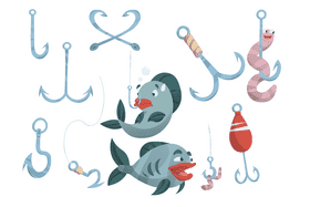 Fish hook vector